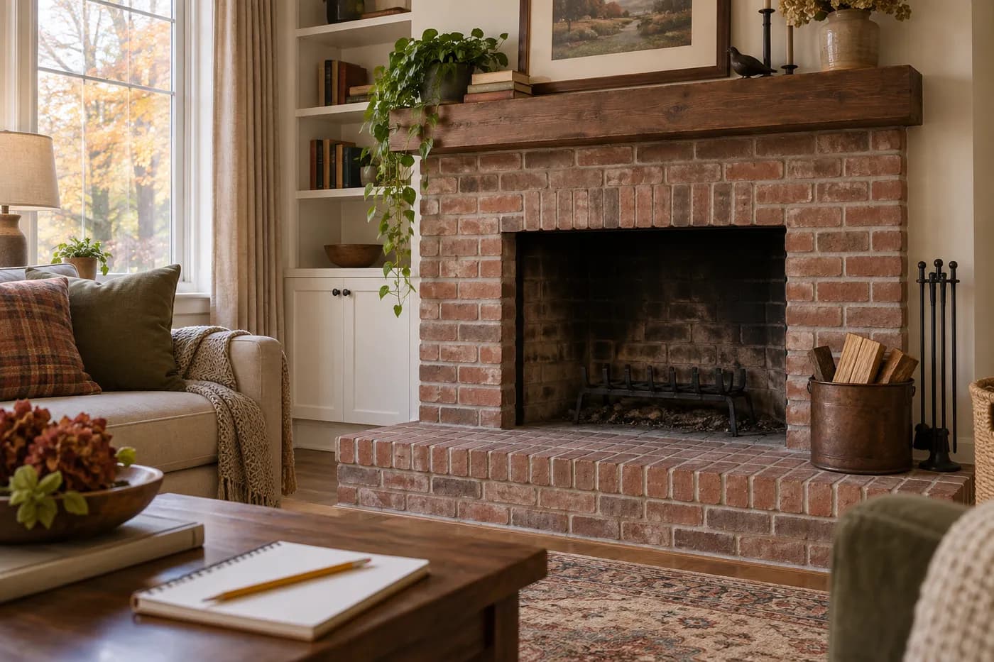 Illustrative AI-generated chimney service scene